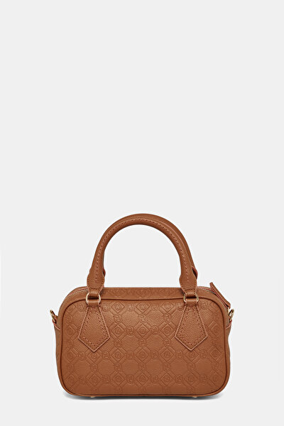 TAN MONOGRAM LEATHER BAG 4