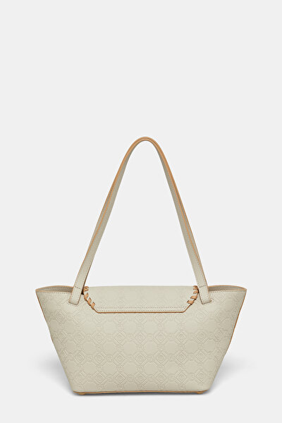 BEIGE MONOGRAM LEATHER BAG 3