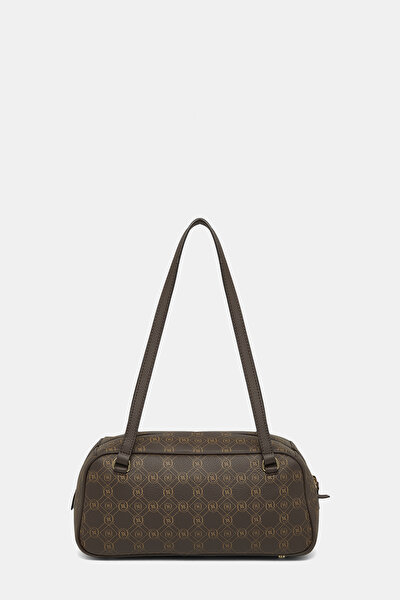 BEIGE MONOGRAM LEATHER BAG 3