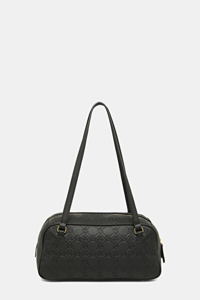 BLACK MONOGRAM LEATHER BAG 3