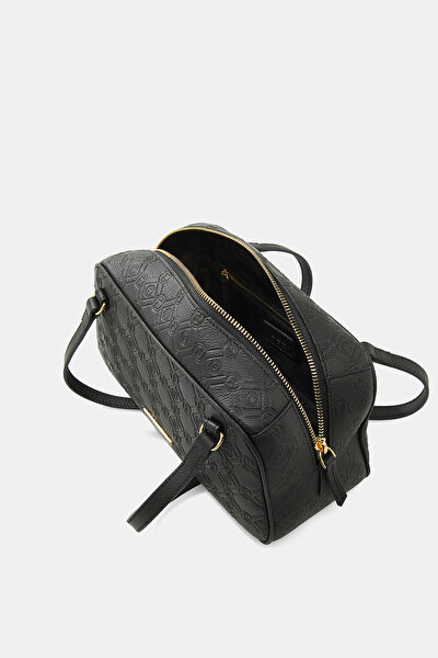 BLACK MONOGRAM LEATHER BAG 5