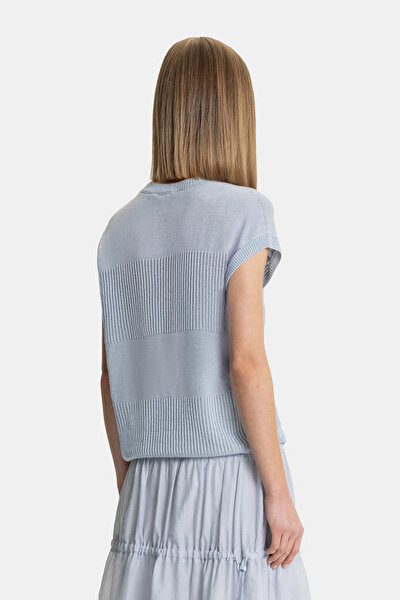 BLUE BASIC / ROUND NECKLINE TRICOT 3