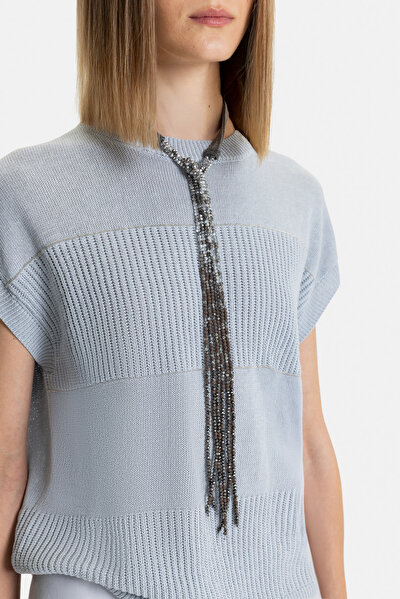 BLUE BASIC / ROUND NECKLINE TRICOT 4