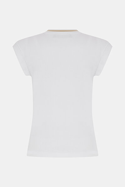 BEIGE BASIC / ROUND NECKLINE OFF THE SHOULDER TSHIRT 5