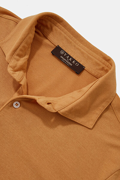 ORANGE POLO NECK LONG SLEEVE TSHIRT 8