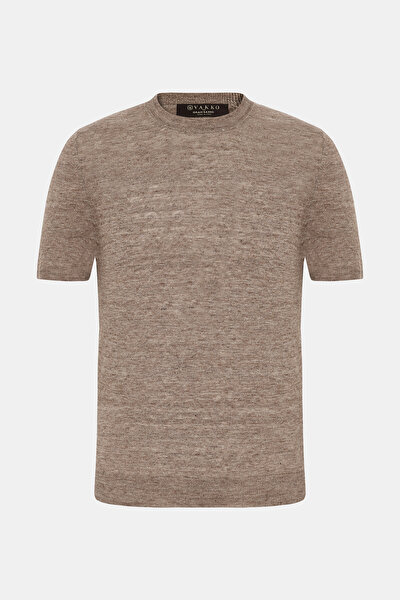 BEIGE BICYCLE COLLAR SHORT SLEEVE TSHIRT 5