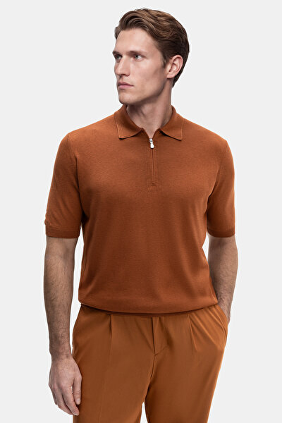 ORANGE POLO NECK SHORT SLEEVE TSHIRT 4