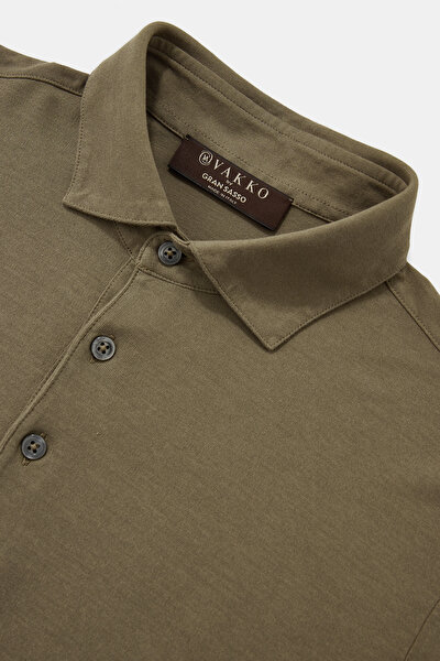 DARK GREEN POLO NECK LONG SLEEVE TSHIRT 8