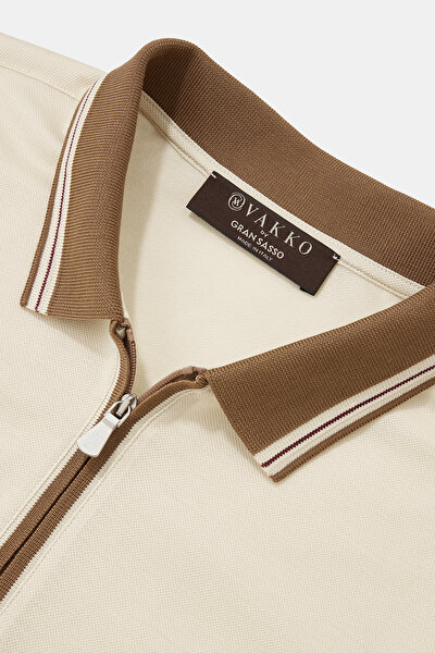 ECRU POLO NECK SHORT SLEEVE TSHIRT 8