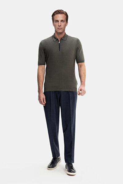 DARK GREEN POLO NECK SHORT SLEEVE TSHIRT 3