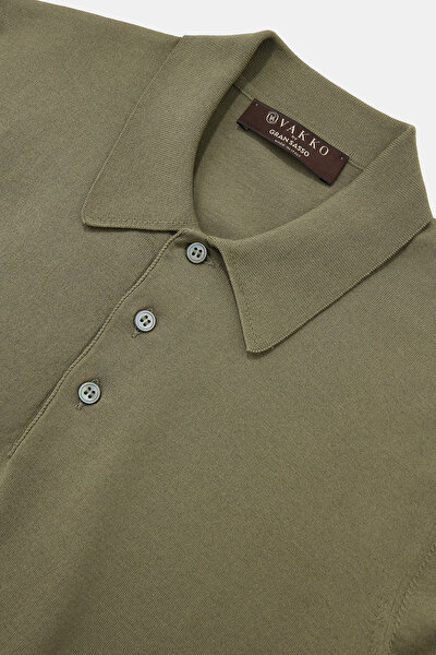 DARK GREEN POLO NECK SHORT SLEEVE TSHIRT 3