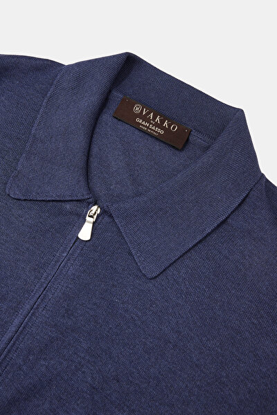 ROYAL BLUE POLO NECK SHORT SLEEVE TSHIRT 8