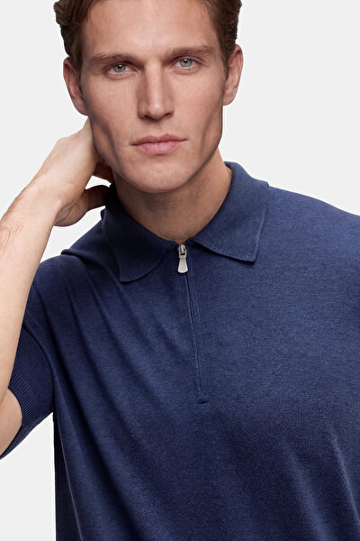 ROYAL BLUE POLO NECK SHORT SLEEVE TSHIRT 3