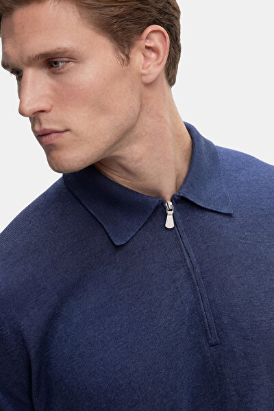ROYAL BLUE POLO NECK SHORT SLEEVE TSHIRT 5