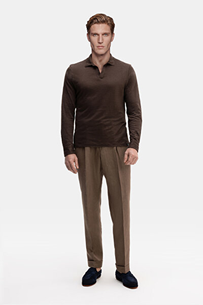BROWN POLO NECK LONG SLEEVE TSHIRT 4