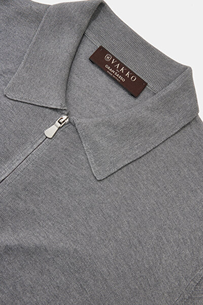 GREY POLO NECK SHORT SLEEVE TSHIRT 3