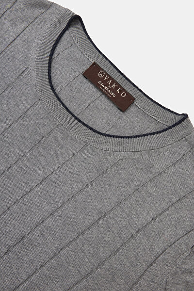 GRAY MELANGE BICYCLE COLLAR SHORT SLEEVE TSHIRT 8