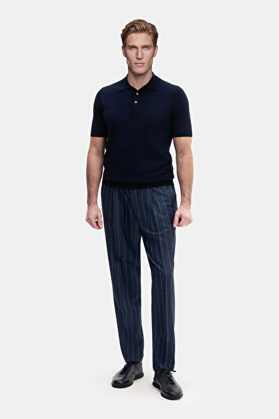 NAVY BLUE POLO NECK SHORT SLEEVE TSHIRT 4