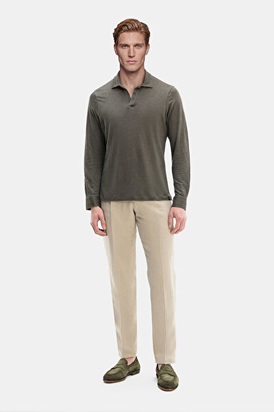 KHAKI POLO NECK LONG SLEEVE TSHIRT 5
