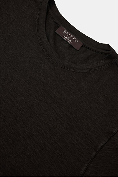 DARK BROWN BICYCLE COLLAR SHORT SLEEVE TSHIRT 3