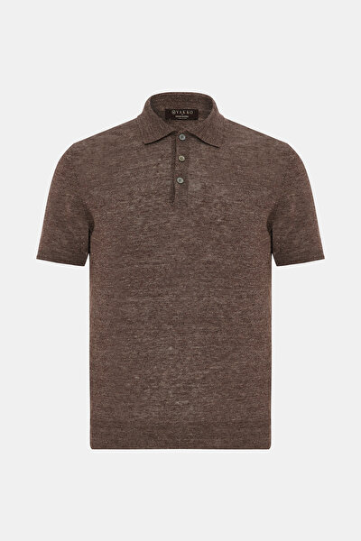BROWN POLO NECK SHORT SLEEVE TSHIRT 5