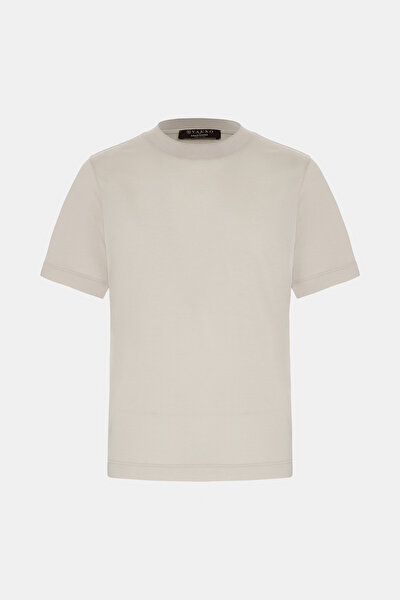 BİSİKLET YAKALI KISA KOL KOTON-İPEK TSHIRT 4