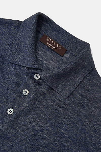 NAVY BLUE POLO NECK SHORT SLEEVE TSHIRT 8