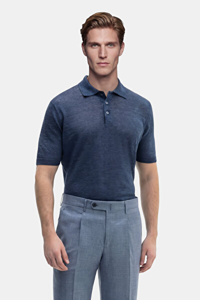 NAVY BLUE POLO NECK SHORT SLEEVE TSHIRT 4