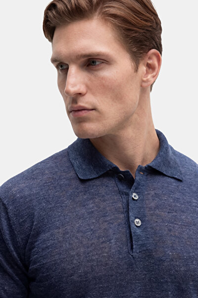 NAVY BLUE POLO NECK SHORT SLEEVE TSHIRT 5