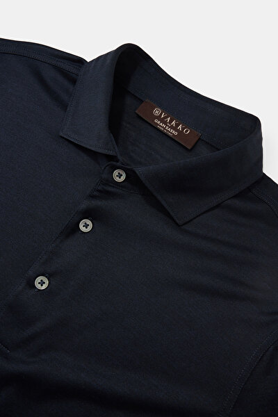 NAVY BLUE POLO NECK SHORT SLEEVE TSHIRT 8