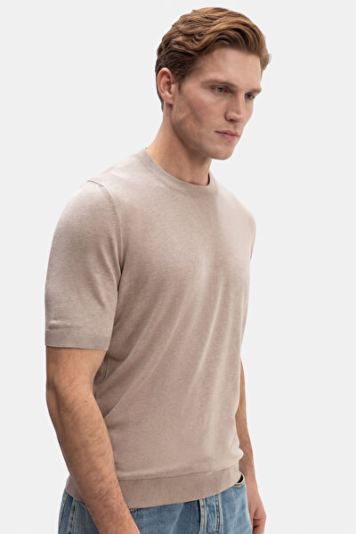 BEIGE BICYCLE COLLAR SHORT SLEEVE TSHIRT 5