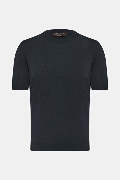 NAVY BLUE BICYCLE COLLAR SHORT SLEEVE TSHIRT 5