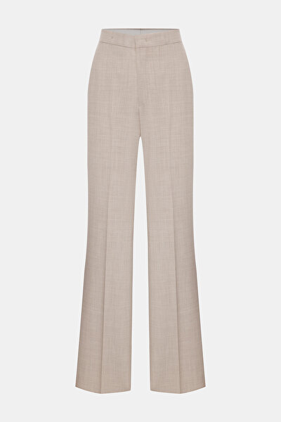 BEIGE STRAIGHT CUT TROUSERS 4