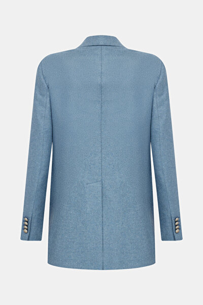 BLUE SURPLICE NECKLINE (CROSS-OVER NECKLINE) JACKET 8