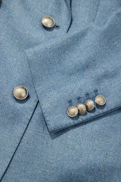 BLUE SURPLICE NECKLINE (CROSS-OVER NECKLINE) JACKET 10