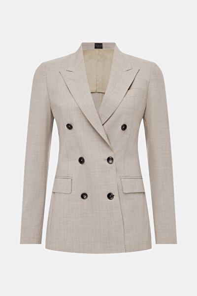 BEIGE SWALLOW COLLAR JACKET 8