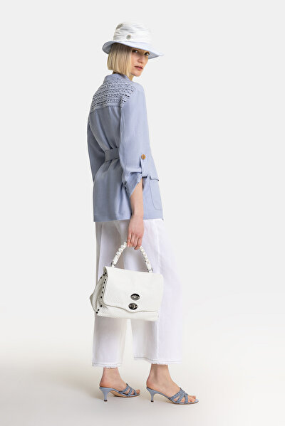 LIGHT BLUE MANDARIN COLLAR JACKET 5