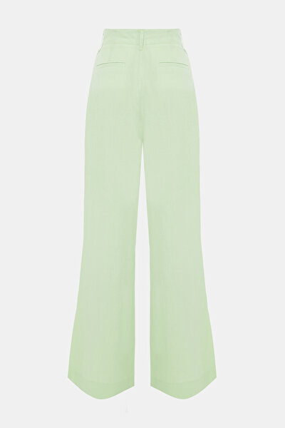 LIGHT GREEN WIDE LEG TROUSERS 5