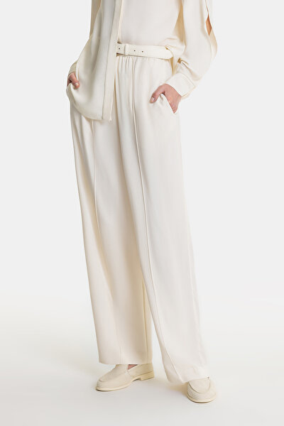 ECRU WIDE LEG TROUSERS 3