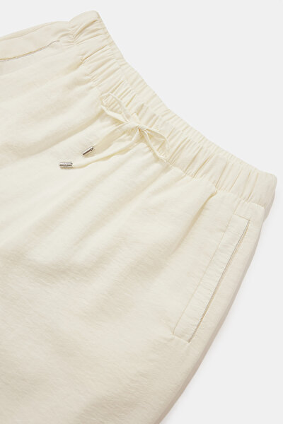 ECRU WIDE LEG TROUSERS 3