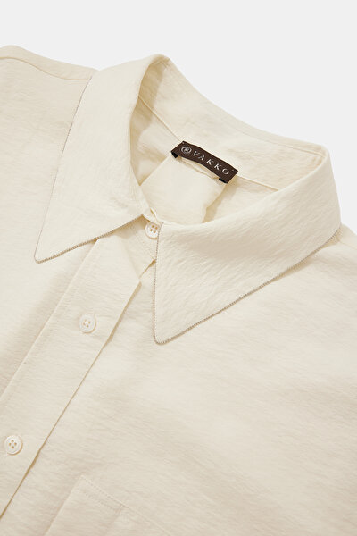 ECRU OFF THE SHOULDER SHIRT 3