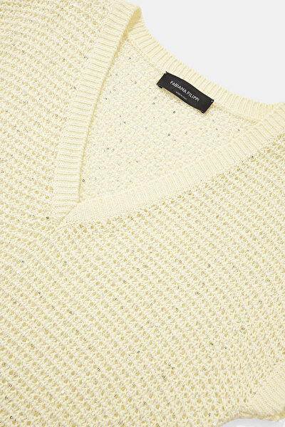 ECRU V NECK TRICOT 8