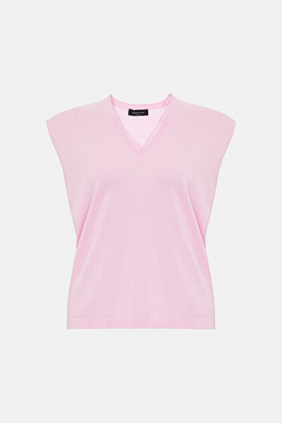 PINK V NECK TRICOT 8