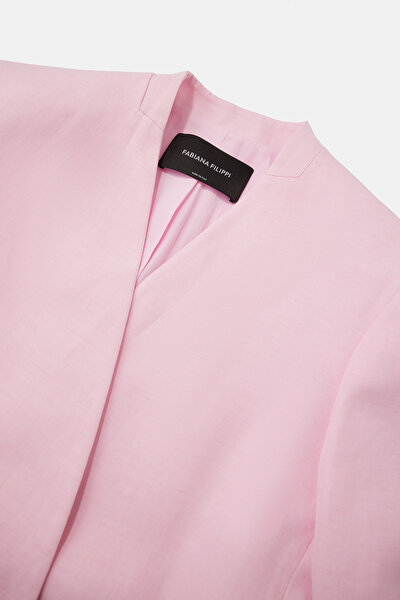 PINK SURPLICE NECKLINE (CROSS-OVER NECKLINE) JACKET 3