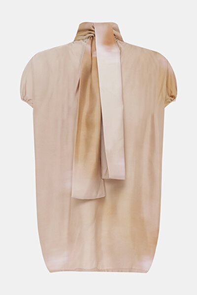 PINK UPRIGHT COLLAR SHORT SLEEVE BLOUSE 9