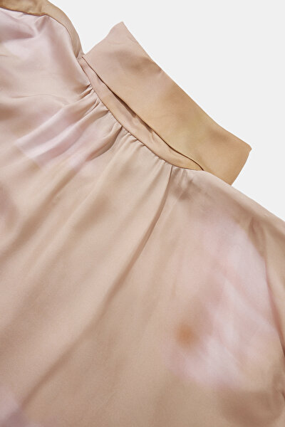 PINK UPRIGHT COLLAR SHORT SLEEVE BLOUSE 10