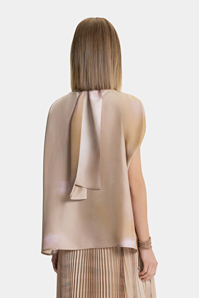 PINK UPRIGHT COLLAR SHORT SLEEVE BLOUSE 3