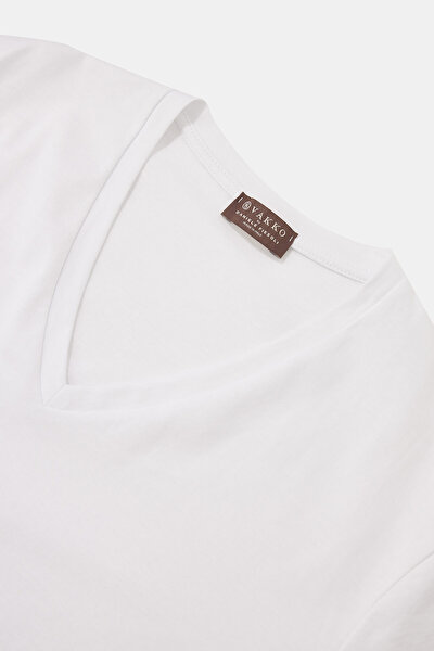 V YAKALI KISA KOL T-SHIRT 3