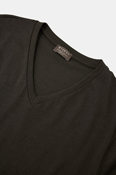 V YAKALI KISA KOL T-SHIRT 3