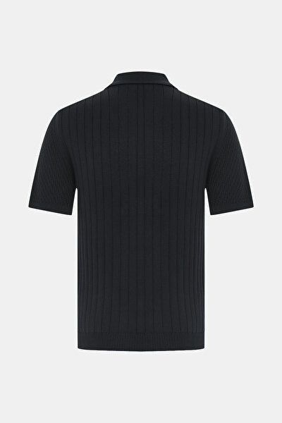 BLACK POLO NECK SHORT SLEEVE TSHIRT 8